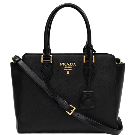 borsa a mano saffiano prada|Black Saffiano Leather Handbag .